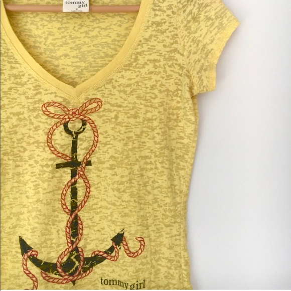 Tommy Girl Yellow Anchor Graphic VNeck Tee Shirt - Picture 5 of 5